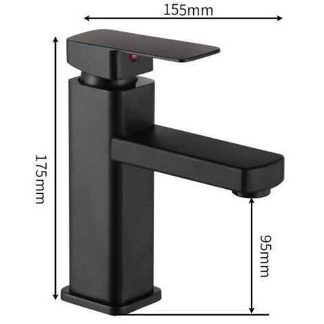 Grifo de baño, grifo de lavabo con rociador extraíble para agua fría y caliente, acabado en cobre negro duradero, fácil de limpiar o reemplazar. FLITI (1/4)