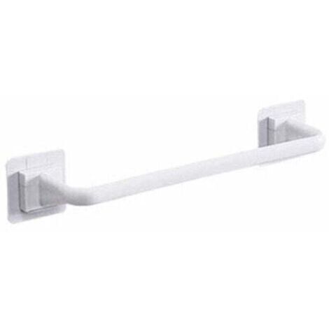 Toallero de pared (no requiere taladrar), soporte para paños de cocina, soporte para tapas, toallero, soporte para toallas de baño, blanco, corto (24,5 cm)