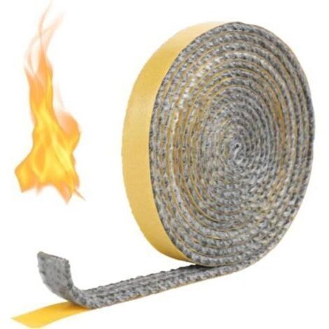 Junta autoadhesiva de alta temperatura para estufas y chimeneas – Resiste hasta 600 °C – Dimensiones: 3 mm x 15 mm x 2 m – Sellado duradero (1/4)