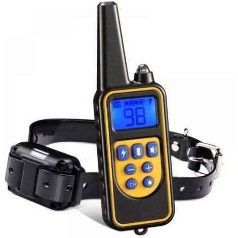 Collar de adiestramiento recargable para perros, alcance de 800 m, con modos de vibración, sonido, estimulación estática y luz, resistente al agua IPX67, apto para perros pequeños y medianos. FLITI (1/4)