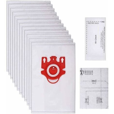 Paquete de 12 bolsas para aspiradora Miele HyClean 3D Efficiency para modelos F/J/M – Micropolar de 5 capas – Filtración de partículas del 99,99 % (1/5)