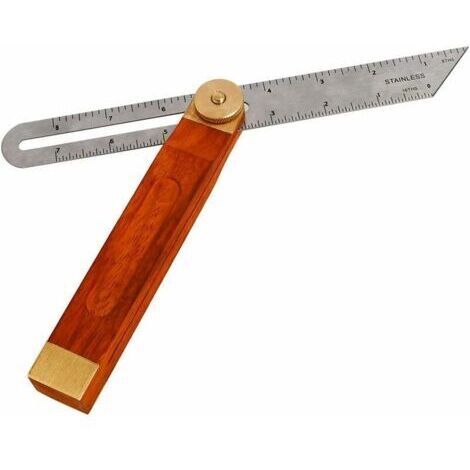 Ángulo de bisel deslizante YMYNY, bisel en T deslizante, ángulo de carpintero, ángulo de tope de doble cara de 318 mm, ángulo de tope de carpintero de 26 mm (1/5)