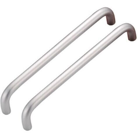 Tiradores para puertas de cocina, tiradores para cajones de acero inoxidable mate (96 mm) / blanco y negro / 2 unidades (1/5)