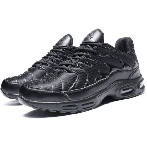 Zapatos de trabajo para hombre con puntera de acero, ligeros y cómodos, antideslizantes, negros, talla 42. (1/5)