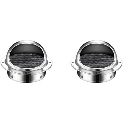 Conjunto de ventilador extractor externo universal con rejilla de ventilación de acero inoxidable, duradero y robusto, resistente a la intemperie, 100 mm, juego de 2 piezas de 100 mm (1/4)