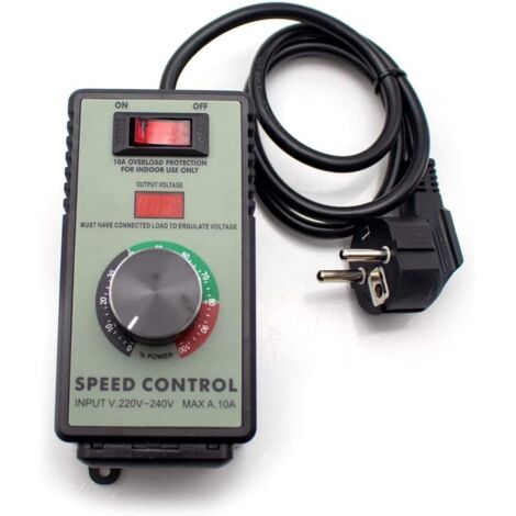 Paquete de 1 controlador de velocidad, controlador electrónico con pantalla digital, adecuado para taladro manual/pulidora/ventilador, interruptor de control de velocidad continuo. (1/5)