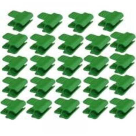 Paquete de 24 clips de plástico para invernaderos, mallas y soportes para plantas. Diámetro exterior: 11 mm. (1/3)