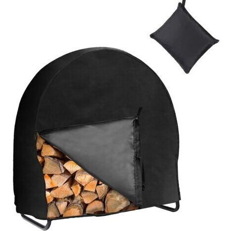 Funda redonda para leñeras y cobertizos de madera en exteriores: funda protectora impermeable fabricada con tejido Oxford 600D, apta para todas las estaciones, 101,6 x 61 x 104 cm (40 x 24 x 41 pulgad (1/5)