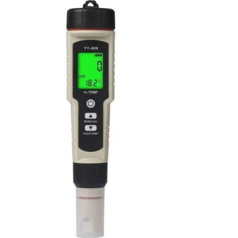 Medidor de pH y cloro 7 en 1 para piscinas, pH, cloro, salinidad, ORP, TDS, EC y temperatura. Medidor de calidad del agua de alta precisión con función ATC para piscinas, agua potable, acuarios e hidr