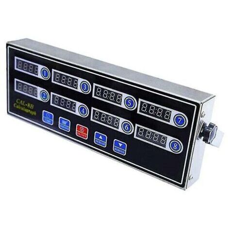 Temporizador digital comercial de cocina de 8 canales, temporizador calculador de acero inoxidable con alarma y reloj. (1/5)
