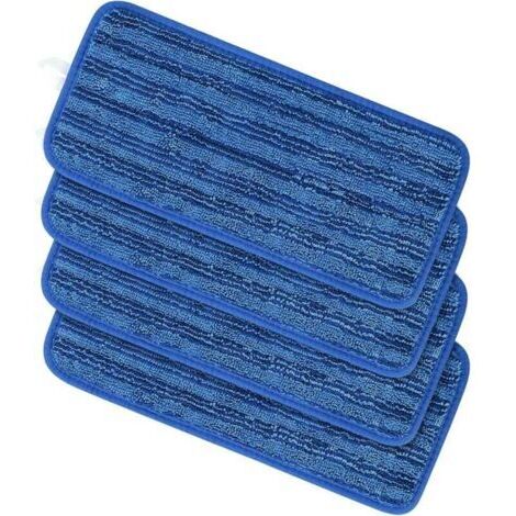 Paquete de 4 paños reutilizables para Swiffer WetJet, paños de repuesto para la mopa Swiffer WetJet, mopas de microfibra lavables para limpiar suelos secos o mojados (4 piezas - negro) (1/4)