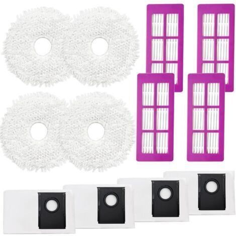 Accesorios KimSin para la aspiradora robot Eureka J15 Pro Ultra: Paños de repuesto, 4 bolsas para el polvo, 4 filtros HEPA. (1/4)