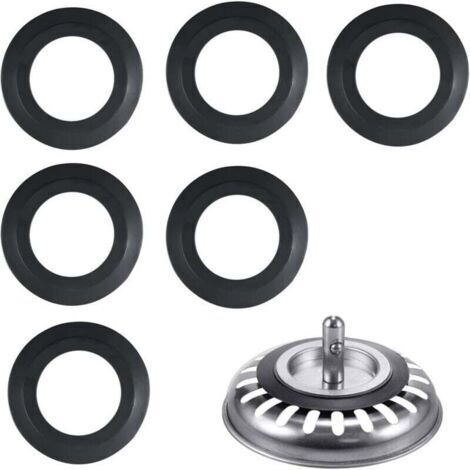 Junta de desagüe para fregadero, paquete de 6 unidades, 54 mm de diámetro exterior, 32 mm de diámetro interior. Para desagües de cocina, bañera y lavabo. Junta de elastómero para cestas de filtro, vál