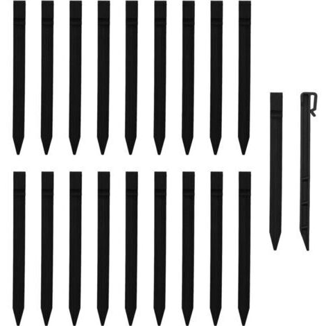 Paquete de 20 anclajes para bordes de jardín, estacas de plástico para bordes de paisaje, soportes para plantas, estacas para tiendas de campaña, 25,4 cm (1/4)