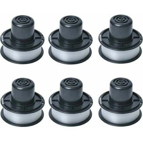 Carrete de hilo para desbrozadora A6226 compatible con las desbrozadoras automáticas Black & Decker GL250 / GL310 / GL360 / GL360SB, suministrado con 6 m de hilo, juego de 6 carretes. (1/4)