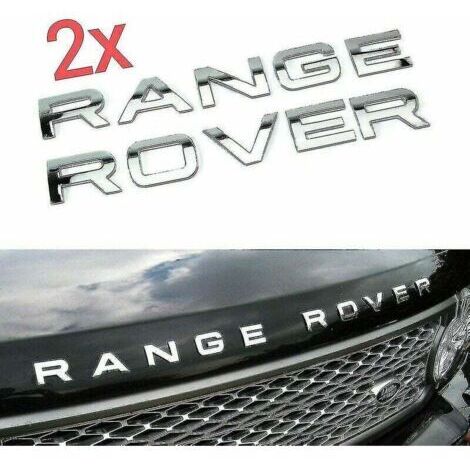 Emblema cromado para la parrilla delantera y el capó del Range Rover, con letras en el capó y el maletero (paquete de 2).