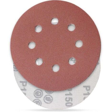 150 discos de lijado, discos abrasivos, tamaño de grano 125 mm, ideales para lijar/pulir/eliminar óxido, HSDPS5M100, paquete de 100 (1/4)
