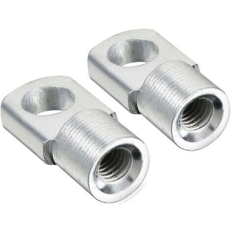 Tapón de extremo para resorte de gas M6, rosca interna de 8 mm, diámetro del orificio, acero A3, color plata, 2 piezas.
