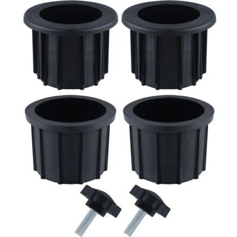 juegos (6 piezas) de accesorios para sombrilla de balcón: 4 anillas + 2 tornillos de botón negros