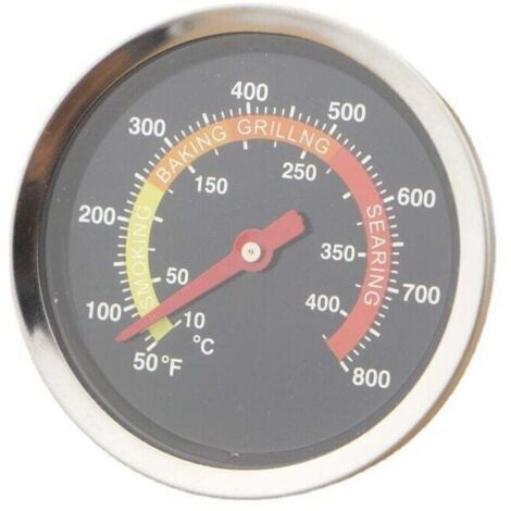 Termómetro de acero inoxidable para barbacoa, parrilla, ahumador, termómetro, medidor de temperatura de 10 a 400 °C, acero inoxidable