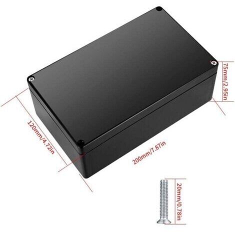 Caja de conexiones eléctricas exteriores impermeable IP67, caja de conexiones para conectores, caja de plástico para electrónica exterior (negra, 20 x 12 x 7,5 cm) (1/4)