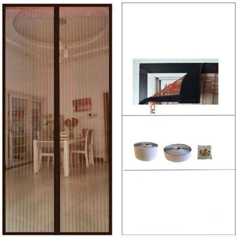 Cortina mosquitera magnética para puerta, mosquitera de 80x210cm (marrón) (1/5)
