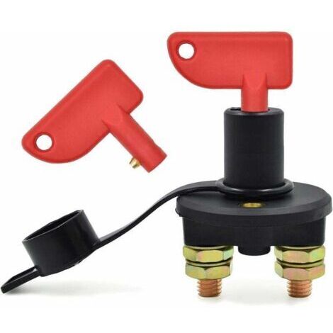 Interruptor de desconexión de batería para automóvil, 12/24 V, interruptor aislador de emergencia de 500 A máx., interruptor de desconexión de batería para camiones, barcos y vehículos. (1/4)