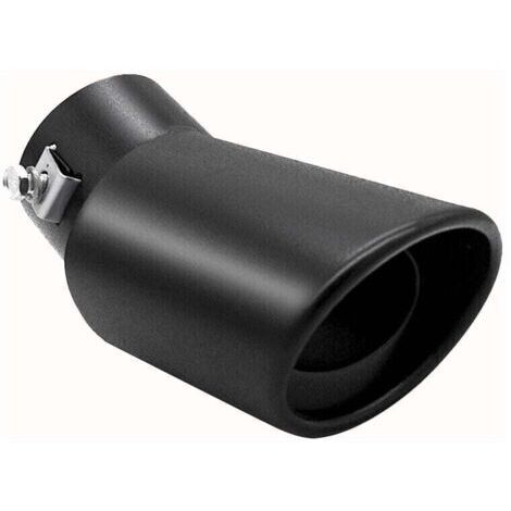Punta de tubo de escape trasero para coche, silenciador redondo de acero inoxidable, accesorios negros (1/5)
