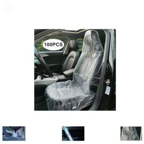 Fundas desechables para asientos, 100 unidades, funda de plástico transparente para asiento.