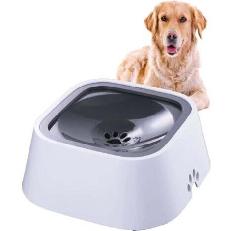 Bebedero flotante para mascotas de 1,5 L, antiderrame para perros y gatos, con boca que no moja, libre de BPA (gris). (1/5)