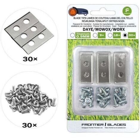 Cuchillas de repuesto para cortacéspedes robóticos - 30 piezas de repuesto compatibles con los modelos Worx Landroid y LandXcape con tornillos de primera calidad para un corte preciso, Betterlife (pla (1/4)