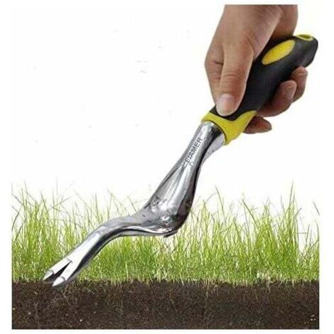 Kit de herramientas de jardinería para exteriores, diseño floral, para eliminar malas hierbas, 30 cm x 2 cm, amarillo (1/5)