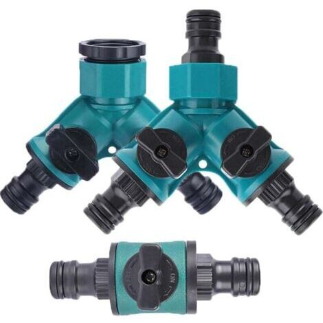 Válvula divisora de manguera de 2 vías, conexión para dispensador de agua, conector de manguera de 2 vías para manguera de jardín, accesorio de manguera doble, manguera para dispensador de agua, 3 pie (1/5)