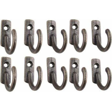 Gancho decorativo de pared para llaves, color bronce vintage, 10 unidades. (1/5)