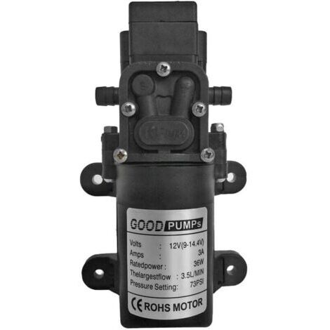 Bomba de diafragma de alta presión de 12 V CC, bomba de agua dulce, bomba pulverizadora inteligente para autocaravanas y furgonetas camper.