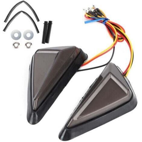 2 intermitentes LED triangulares universales en forma de L, luz de carretera, blanco y amarillo, (1/4)