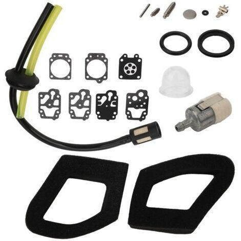 Kit de filtro de aire para carburador Jeffergarden, accesorios para herramientas de jardinería, filtro de carburador para cortacésped GX35 GX25 HHB25 HHH25 K20 WY con filtro de combustible. (1/5)