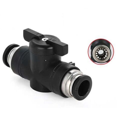 Conector neumático, conector neumático recto, diámetro de manguera conectable de 6 mm, válvula neumática manual que puede controlar la apertura y el cierre del fluido. (1/5)