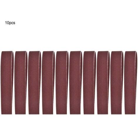 Banda abrasiva, kit surtido de 10 bandas abrasivas de óxido de aluminio, 760 x 25 mm / 30 x 1 pulgada, juego de bandas abrasivas para lijar y pulir madera y muebles (600) (1/5)