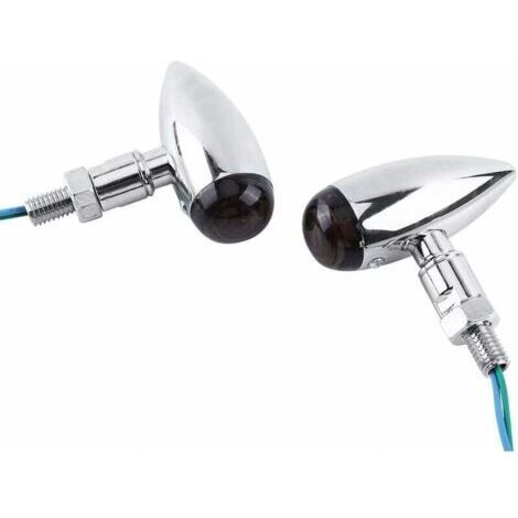Keenso 2 piezas de luces intermitentes LED tipo bala para motocicleta, luz ámbar intermitente trasera (1/5)