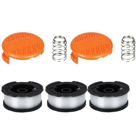Carrete para desbrozadora Black & Decker, carrete de 0,2 cm (3 hilos, 2 tapas, 2 resortes) (1/5)