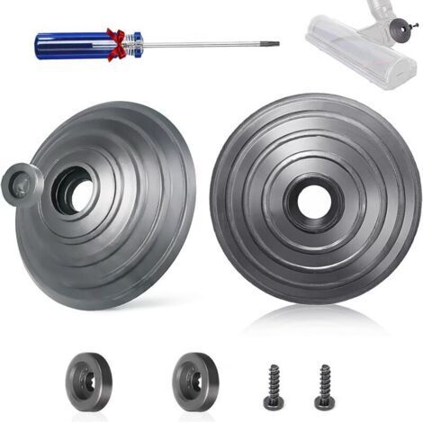 Ruedas de repuesto V-Ball para Dyson V6 V7 V8 V10 V12 DC58 DC59 DC62 DC72 DC74 SV10 SSV12 SV20, accesorios para cabezal de limpieza Direct Drive de 35W y 50W, 2 ruedas + 2 tornillos + 2 soportes de mo (1/4)