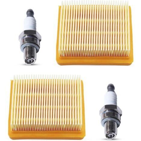 2 filtros de aire para STIHL FS89 FS91 FS111 FS131 FS311 HT102 HT103 HT132 HT133 KM91 KM111 KM131 FC91 FC111 BT131 FR131, filtros de aire con soportes (1/4)