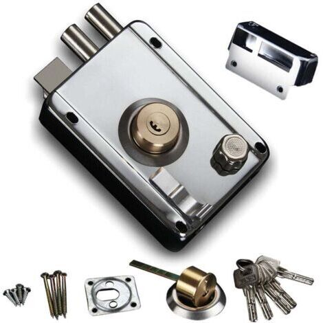 Cerradura de seguridad antirrobo para puerta exterior, cerradura de apertura izquierda con 5 llaves para hogar o dormitorio.