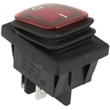 interruptores basculantes DPST de 4 pines ON-OFF de 220 V, resistentes al agua, con luz indicadora roja y verde. (1/5)