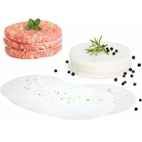Paquete de 500 moldes de papel antiadherentes para hamburguesas - 11,5 cm de diámetro - ideales para cocinar hamburguesas y preparar hamburguesas (1/5)