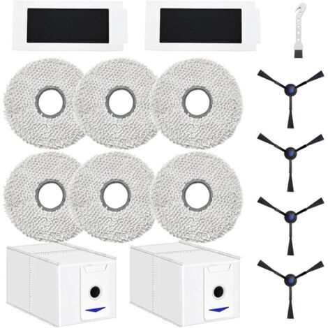 Accesorios para aspiradoras robot ECOVACS DEEBOT T30 Pro Omni / T30 Omni: 6 paños + 2 bolsas para el polvo + 4 cepillos laterales + 2 filtros. (1/4)
