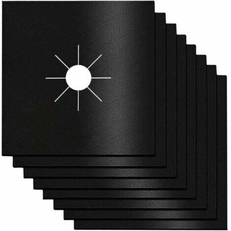 protectores reutilizables para quemadores de estufa de gas, almohadillas protectoras antiadherentes, fáciles de limpiar, para familias, escuelas, restaurantes, etc. — Negro (1/5)