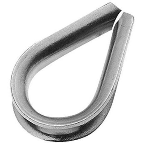 Protector de cable industrial M5 con terminales en forma de corazón, acero galvanizado, diámetro del cable: 5 mm, paquete de 25 unidades. Fijación fuerte y duradera para aplicaciones marinas, industri (1/5)