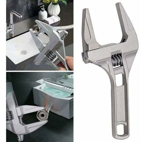 Llave inglesa ajustable ultradelgada y extra ancha de 16-68 mm, de una sola pieza, color plata. (1/5)